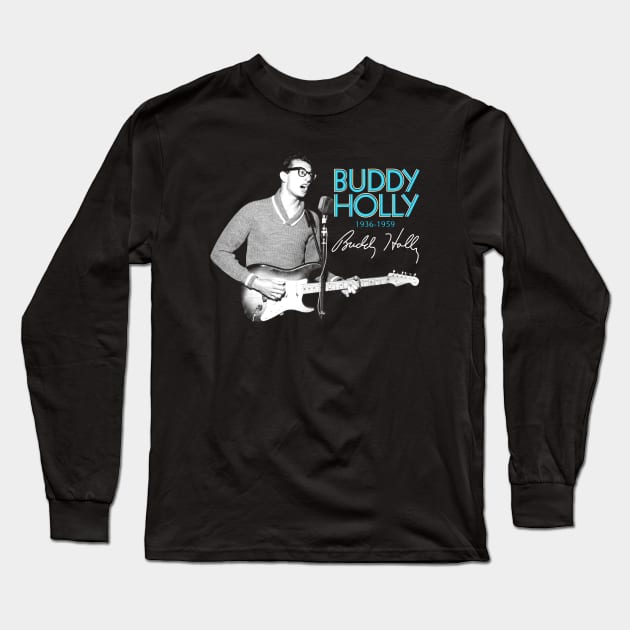 Buddy Holly guita Long Sleeve T-Shirt by chaxue